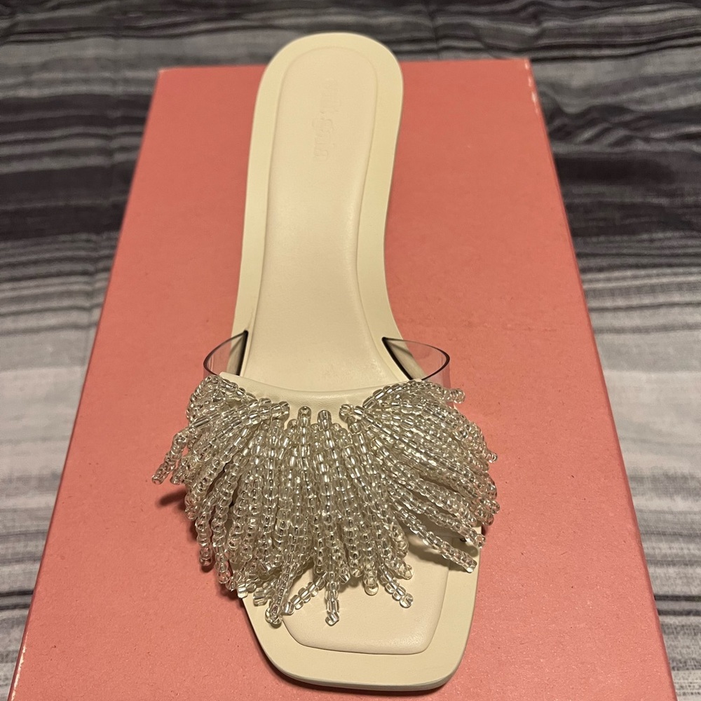 Cult Gaia Clear Beaded Sandal Size 38EU/8US